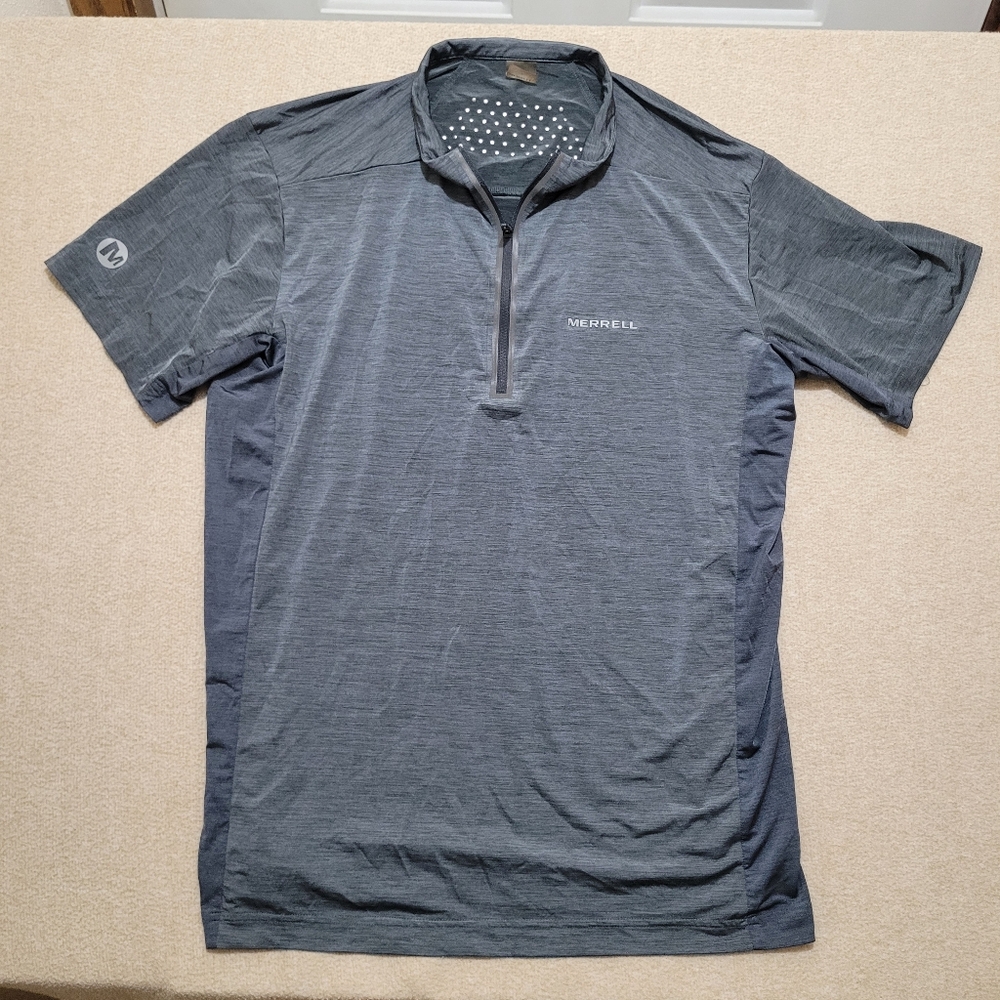 Merrell Compression Shirt Womens L Gray Zip Biker Golf Top